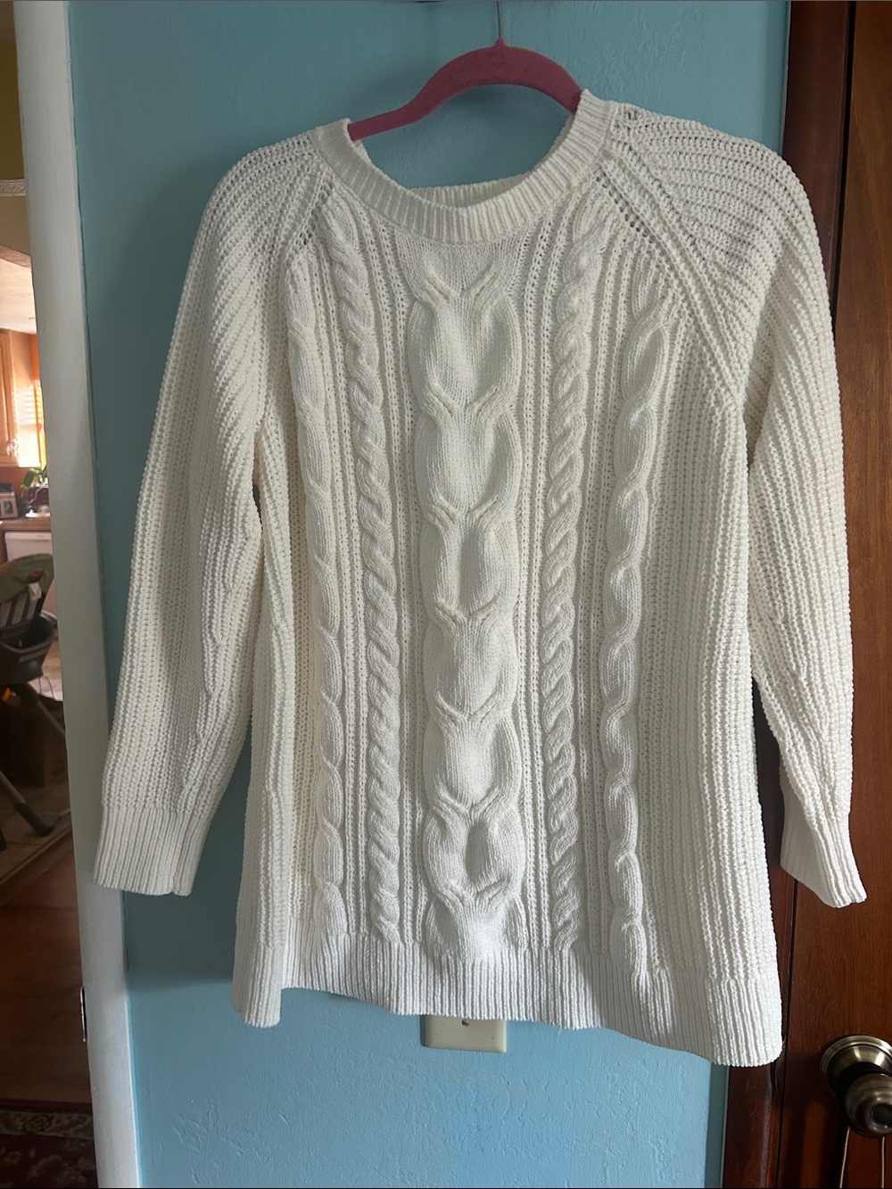 J.jill Cable-Knit Crewneck Sweater - Cream